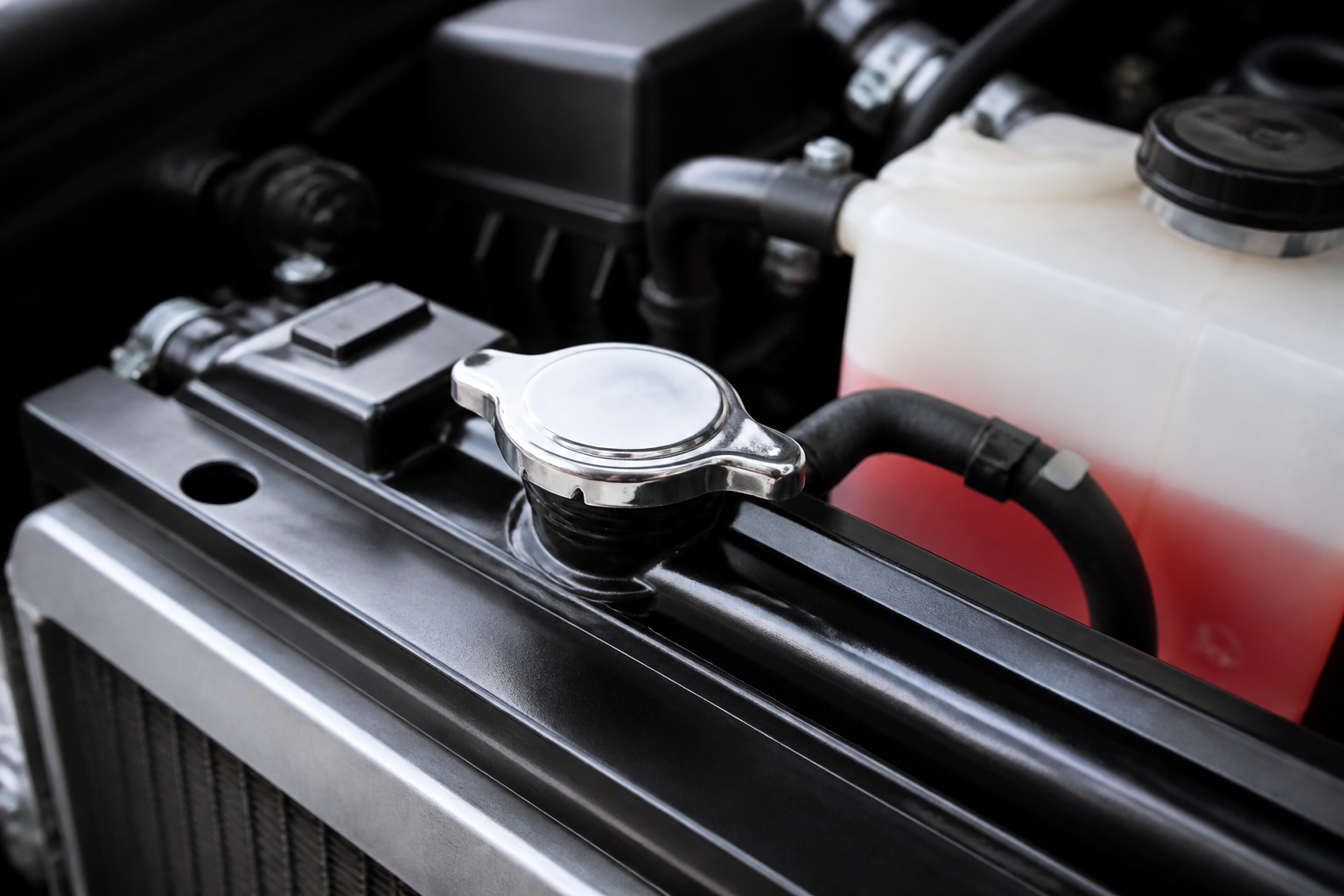 Radiatoriaus dangtelis ant automobilio aušinimo sistemos radiatoriaus